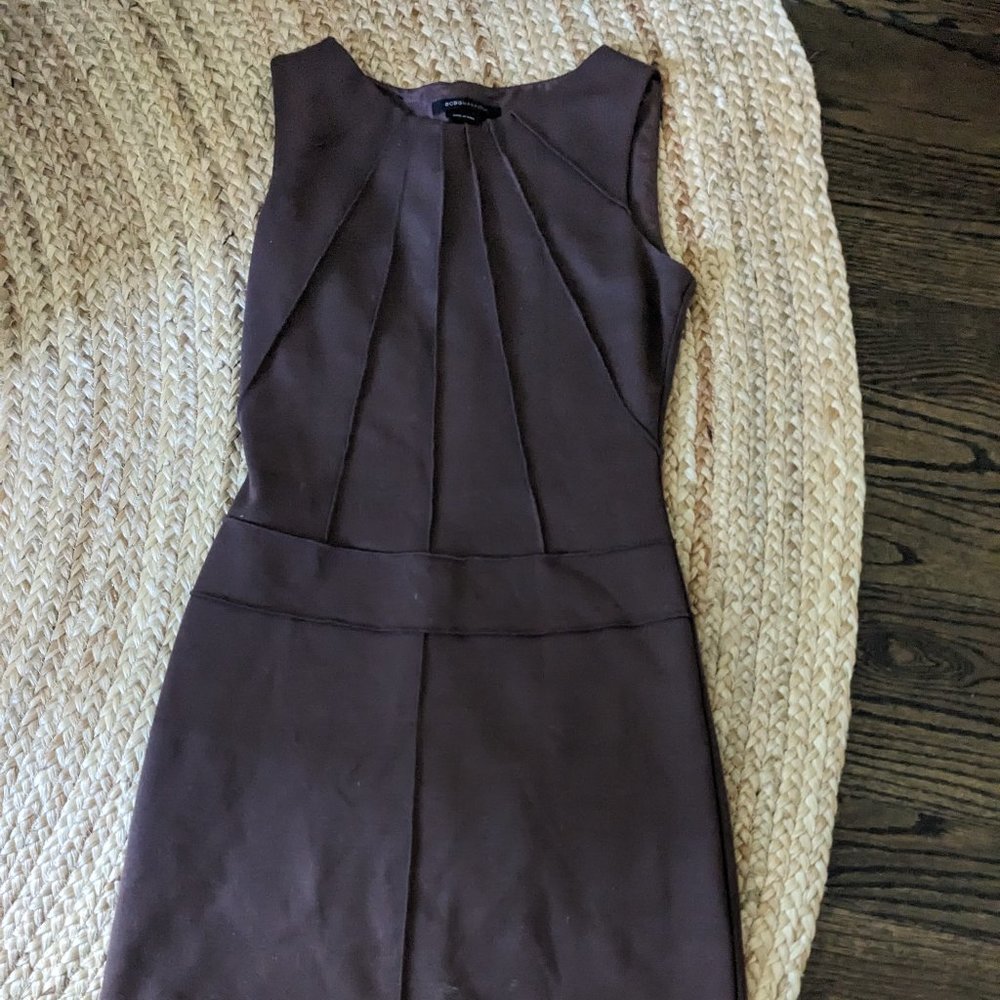Vintage BCBG Max Azria Brown Sunburst Sleeveless Dress | Sz Small